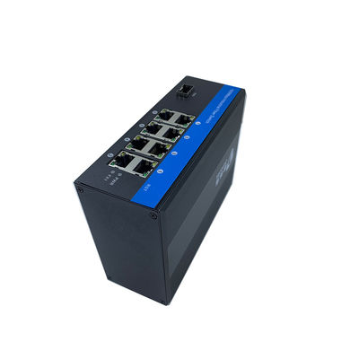 مُبدِّل شبكة صناعية بـ 8 منافذ، جيجابت، SFP، ألياف ضوئية، إيثرنت، سكة DIN، CE، غير مُدار