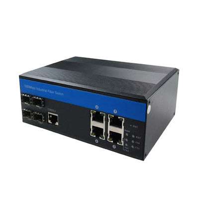 4RJ45 Ports Industrial Managed Ethernet Switch محور الألياف البصرية ذات الجهد العريض