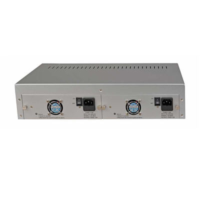 14 فتحة محول وسائل الإعلام الدرج الهيكل 19 بوصة 2U مزدوج AC220V لمحولات الألياف الإعلامية