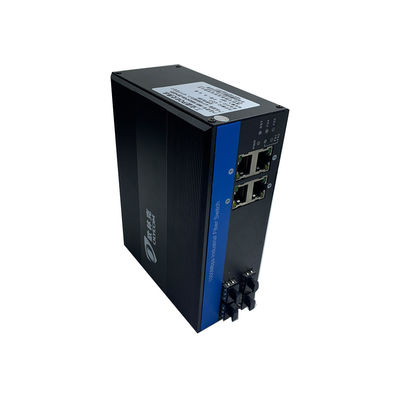 مفتاح شبكة صناعي بـ 8 منافذ جيجابت فايبر SFP غير مُدار حاصل على شهادة CE بتصنيف IP40
