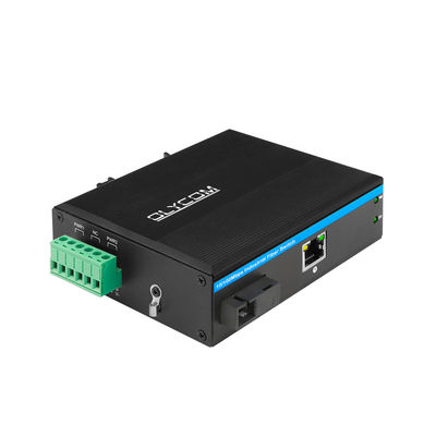 محول الوسائط الألياف SC PoE الألياف 10/100M Fast Ethernet 15.4W 30W IP40 CE