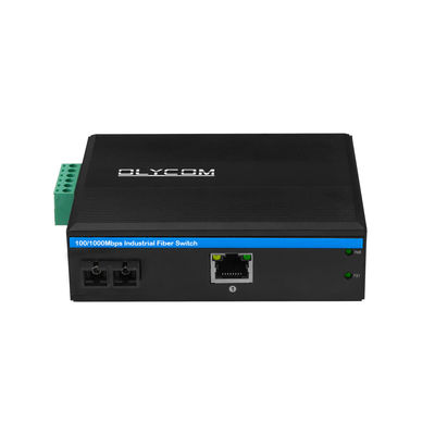 محول الوسائط الصناعية PoE 60KM Gigabit Ethernet SC Fiber Duplex Unmanaged حجم صغير