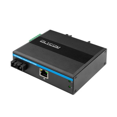 محول الوسائط الصناعية PoE 60KM Gigabit Ethernet SC Fiber Duplex Unmanaged حجم صغير