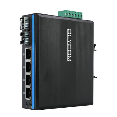 أربعة منافذ RJ45 تبديل الشبكة الصناعية الألياف البصرية 6 منافذ دوبلكس نصف مزدوج