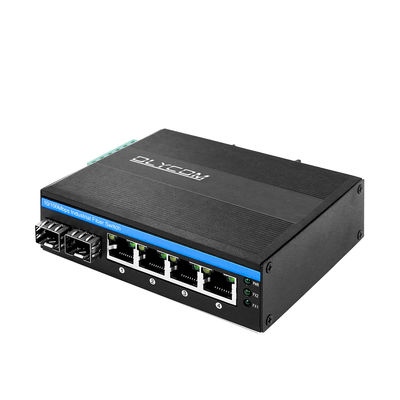 مفتاح POE الصناعي غير المدار مع منفذين SFP و 4 UTP لامتثال FCC و CE