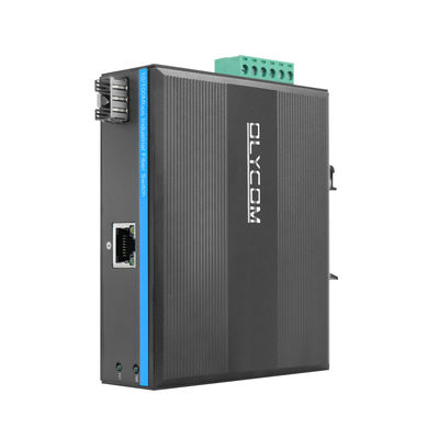 محول وسائل الإعلام الصناعية PoE 15.4W 30W غير مدير Fast Ethernet DIN Rail CE Mini Size