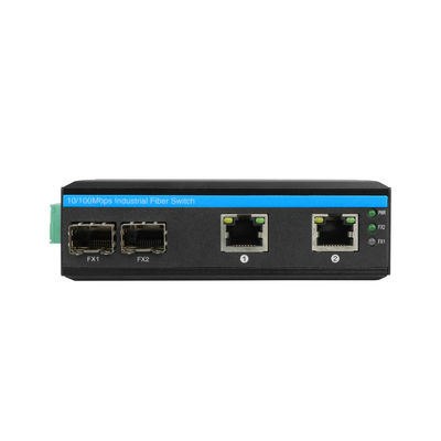 CE 10/100Mbps محول الشبكة الصناعية 2 منفذ SFP و 2 منفذ Ethernet غير مدير
