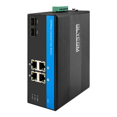 OEM Din Mount Ethernet Industrial Network Switch Two 1000M Fiber Port مبدل الألياف الصناعية