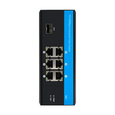 محول الشبكة الصناعية 7 منفذ Fast Ethernet SFP Fiber Unmanaged Case
