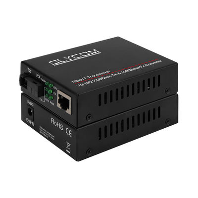 محول وسائط جيجابت PoE أحادي الوضع SC ليف 20 كم 1310/1550 نانومتر DC48V غير مُدار
