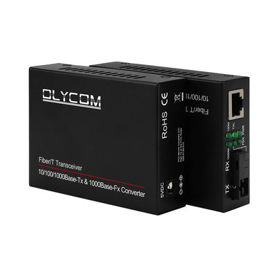 محول الوسائط في الوضع الواحد جيجابيت PoE غير مدير DC48V 1310/1550nm 20KM SC Fiber