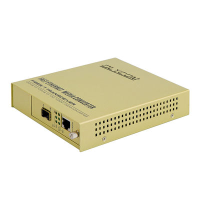 محول الوسائط الألياف الواحدة SFP 10/100Mbps مدخل AC غير مدير LFPT 2KM 20KM CE