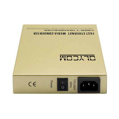 محول الوسائط الألياف الواحدة SFP 10/100Mbps مدخل AC غير مدير LFPT 2KM 20KM CE