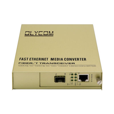 محول الوسائط الألياف الواحدة SFP 10/100Mbps مدخل AC غير مدير LFPT 2KM 20KM CE