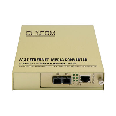محول الوسائط غير المدارة جيجابيت AC مدخل 2-Core SingleMode SC Port 100KM Max