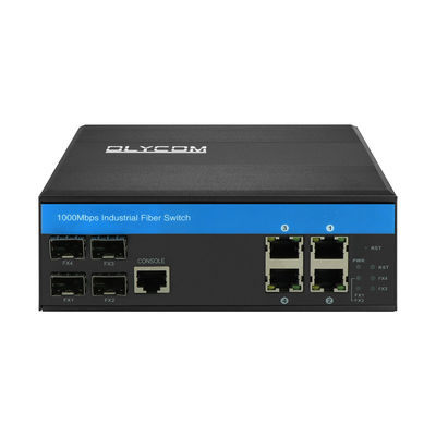 1000Mbps صناعي مُدار POE Switch 4SFP Fiber Ports 4UTP Ports with Console Port