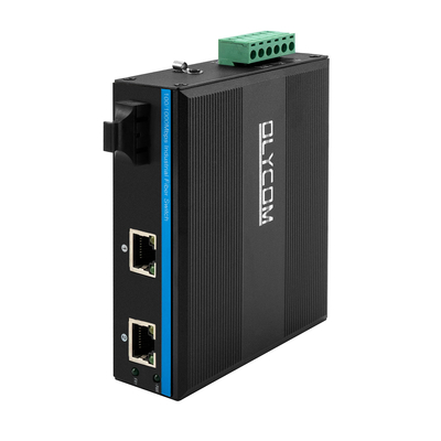 POE SC Connector مركز التبديل الصناعي ذو الألياف المزدوجة مع 2 منفذ RJ45