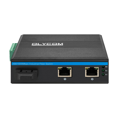 POE SC Connector مركز التبديل الصناعي ذو الألياف المزدوجة مع 2 منفذ RJ45
