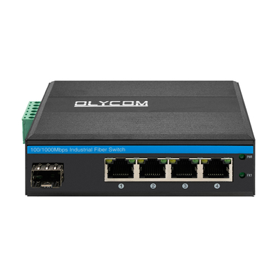 صناعية دين ريل تركيب 4 منفذ POE المفتاح مع 1 SFP منفذ غير مدير فائبر المفتاح