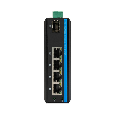 صناعية دين ريل تركيب 4 منفذ POE المفتاح مع 1 SFP منفذ غير مدير فائبر المفتاح
