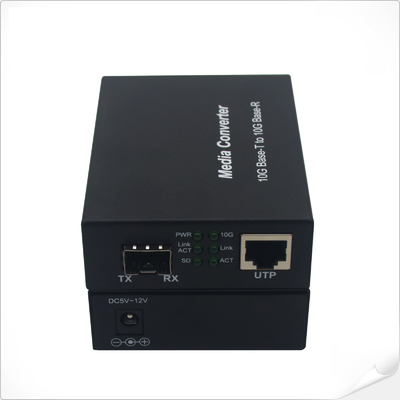 1000M 2.5G 5G 10G RJ45 SFP + محول الوسائط 12VDC سرعة الاستشعار التلقائي غير منظم