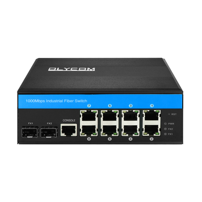 8 منفذ PoE المدارة التبديل L2 الألياف الضوئية المدارة Gigabit شبكة متينة DIN Rail