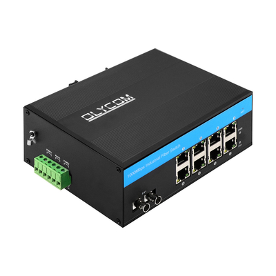 مبدل الألياف الصناعية المدمجة والسهلة التثبيت 8 منفذ مع تركيب DIN Rail