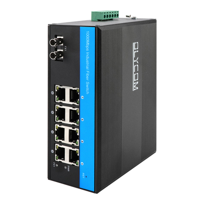 مبدل الألياف الصناعية المدمجة والسهلة التثبيت 8 منفذ مع تركيب DIN Rail