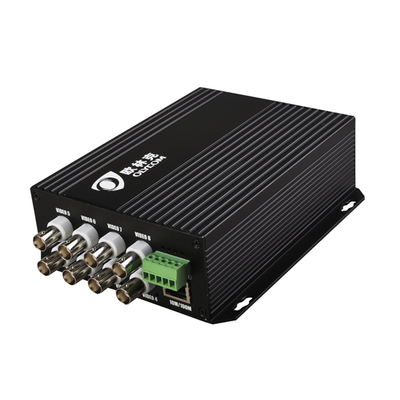 8 Port BNC Video Data Ethernet Fiber Media Converter DC12V نوع مستقل
