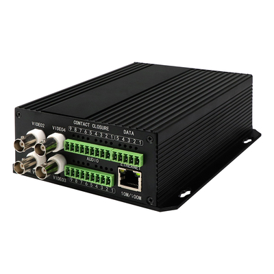 4 منافذ AV متوازنة الصوت Ethernet محول الوسائط الفيديو DC5V ST الألياف