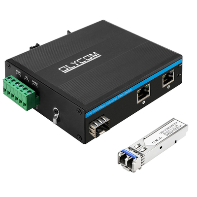 20KM 2 Port Network Industrial Gigabit Fiber Switch مع 1 LC Connector في الهواء الطلق
